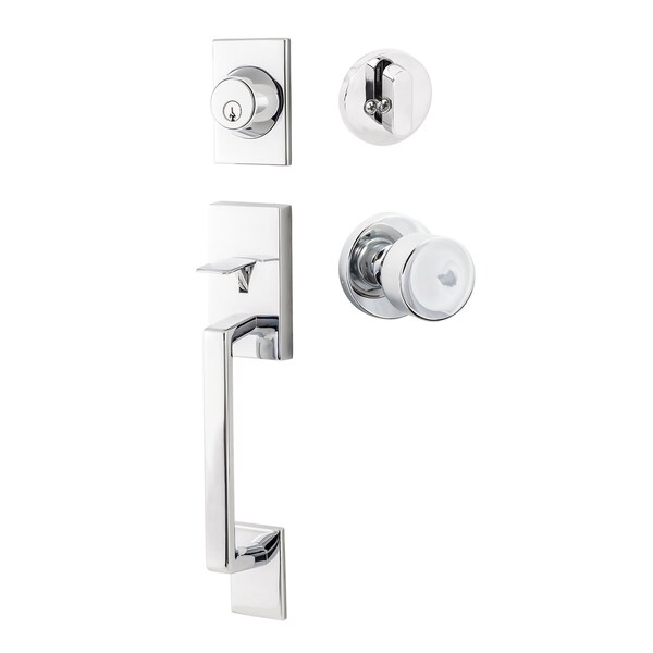 Sure-Loc Hardware Sure-Loc Hardware Koln Handleset with Round Thumb Turn, Bergen Round Handset Trim, Polished Chrome KN507-R-BG-RD 26 - main